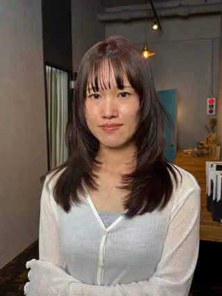 セミロング カラー 透明感カラー/パーマ 🌀アオノのヘアスタイル