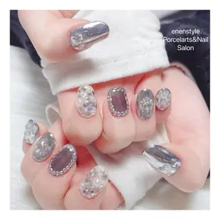 ミディアム ネイル 🐾enen style 🐾のネイルデザイン