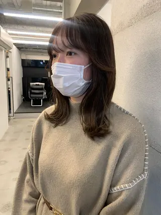 ミディアム カラー 透明感カラー✂︎ /縮毛矯正/YUKAのヘアスタイル