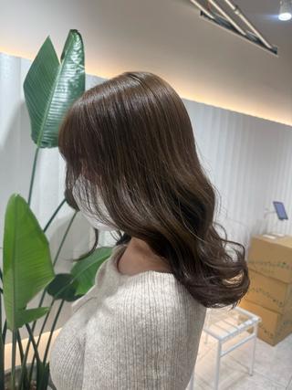 ミディアム カラー ショコラ🤎チョコ 🍫マロン🌰暗髪のヘアスタイル