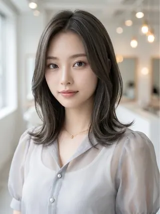 ミディアム カラー 韓国レイヤーカット× 髪質改善ラビマーニのヘアスタイル