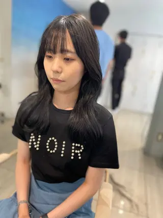 セミロング 梅田縮毛矯正◻︎髪質 改善◻︎細見 了眞のヘアスタイル