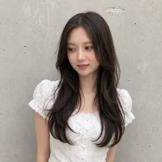 セミロング 盛れる顔まわりカット 髪質改善/渋谷/れんのヘアスタイル