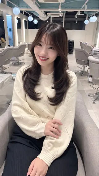 ロング メンズ/レディース ◎ 根本 彩永のヘアスタイル