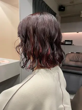 ミディアム カラー パーマ 吉田一輝 外国人パーマのヘアスタイル