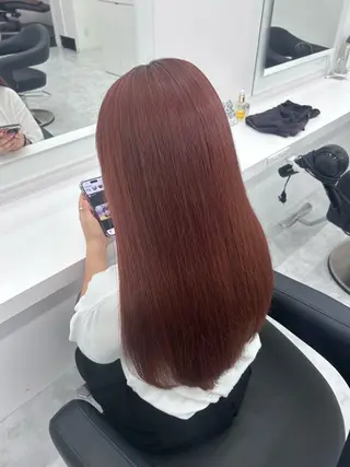セミロング カラー パーマ ヘアアレンジ メンズ キッズ ブリーチなしカラー/ ブラウン/レイヤーのヘアスタイル