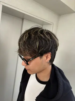 カラー メンズ 海外風パーマ カラー特化園田　楓莉のヘアスタイル