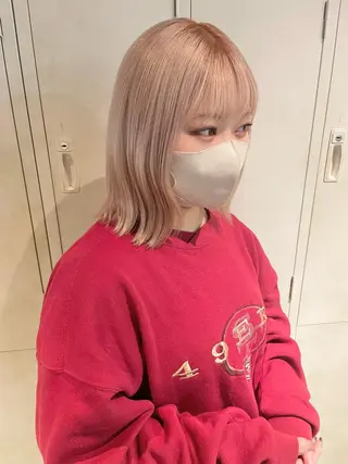 ミディアム カラー ハイトーンカラー♡ yuのヘアスタイル