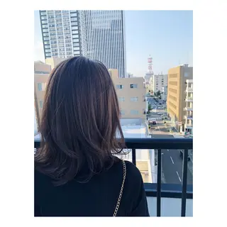 セミロング カラー 髪質改善/顔まわり 石原のヘアスタイル