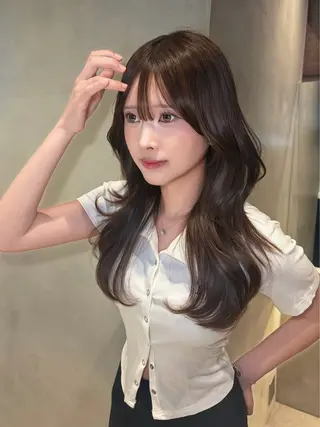ロング ヘアアレンジ 🌻夏の透明感カラー 🌈韓国レイヤー櫻井のヘアスタイル