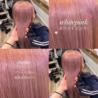 ロング 🎀ハイトーン/ 艶カラー/夕月🎀のヘアスタイル