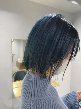 ミディアム カラー ボブパーマコテ巻き風 パーマNo1深江秀平のヘアスタイル