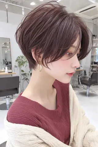 ショート カラー 🍒モテ暖色カラー × うる艶✧ ゆなのヘアスタイル