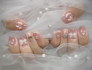 ネイル I-nailロング /ワンホン/キラキラのネイルデザイン