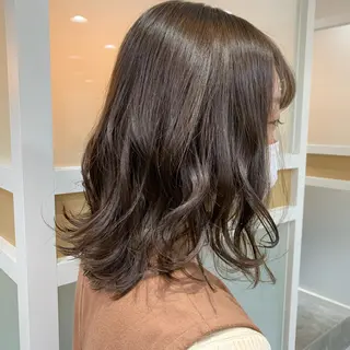 ミディアム カラー 髪質改善🩵艶髪 ストレート🩵山口のヘアスタイル