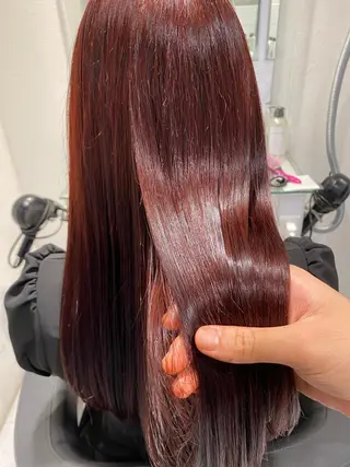 セミロング カラー 赤み消し韓国ヘア レイヤー縮毛🤍渡邉のヘアスタイル