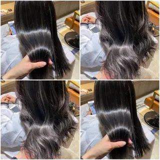 カラー 🩵盛れる顔周り/ 艶カラーemi🩵のヘアスタイル