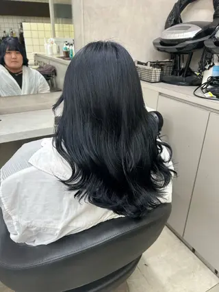 セミロング カラー パーマ ヘアアレンジ メンズ キッズ 🦋縮毛/韓国レイヤ ー/透明感カラー🦋のヘアスタイル