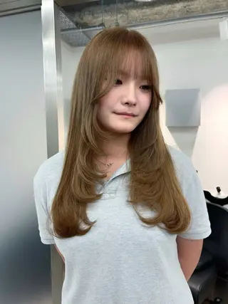 ロング カラー 𝗺𝗶𝗸𝘂♡ 似合わせ🎀のヘアスタイル