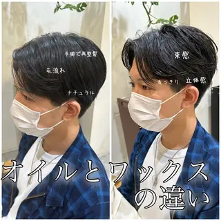 メンズ 艶透明感カラー/ ルーズパーマ/田中のヘアスタイル