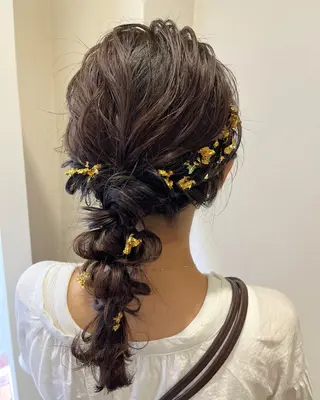 セミロング ヘアアレンジ サソウ ユリエ🥥のヘアスタイル