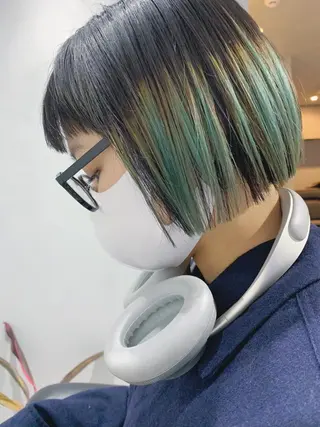ショート カラー ボブパーマコテ巻き風 パーマNo1深江秀平のヘアスタイル