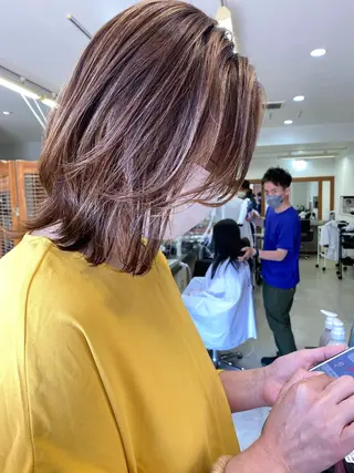 ミディアム カラー ブリーチカラー🫧 森　凪沙のヘアスタイル