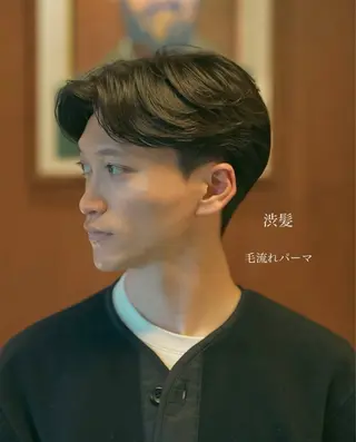 パーマ メンズ メンズショート タチカワユウキのヘアスタイル