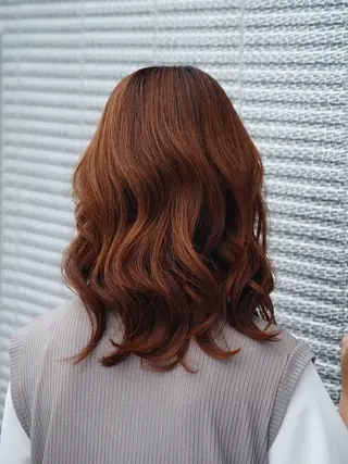 セミロング カラー 大人レイヤー& 透明感カラー💄のヘアスタイル