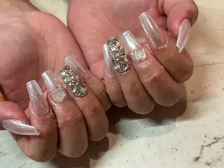 ネイル 韓国/ワンホン/長さ 出しつけ放題🎀のネイルデザイン