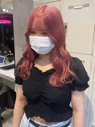 ロング カラー パーマ ヘアアレンジ メンズ キッズ ネイル マツエク・マツパ アイブロウ レイヤー/ダブル カラー/YURINAのヘアスタイル