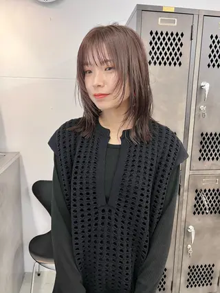 ミディアム カラー 樫原裕二/似合わせ カット/透明感カラーのヘアスタイル