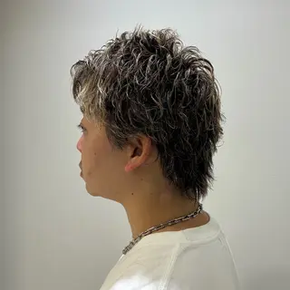 ショート カラー パーマ メンズ メンズパーマ/ メッシュ/こゆきのヘアスタイル
