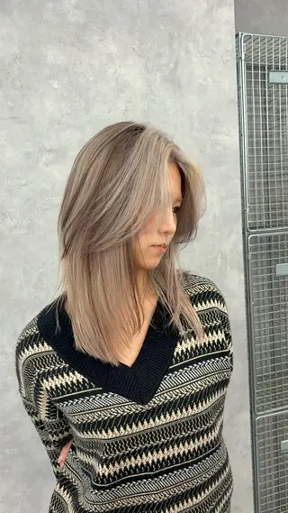 ミディアム カラー ‪🤎ミルクティー‪ レイヤー/まひら🧸のヘアスタイル