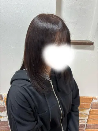 セミロング カラー 艶カラー✨️ りなこのヘアスタイル