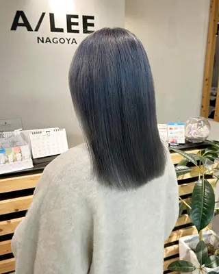 ミディアム カラー ウルフカット レイヤーカット上柿のヘアスタイル
