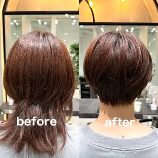 ショート 縮毛矯正/レイヤー taiga🧡のヘアスタイル