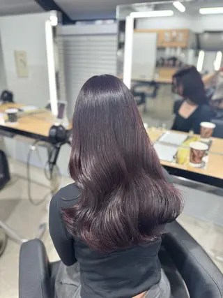 セミロング カラー ヘアアレンジ 🤍淡色ピンク&ラベ ンダーYUKI🤍のヘアスタイル