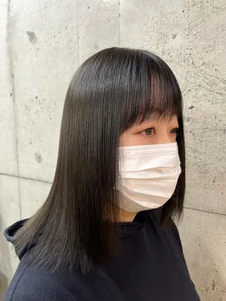 ミディアム カラー 髪質改善 永田零亜のヘアスタイル