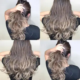 ロング カラー 髪質改善カラー韓国風 レイヤーtudaのヘアスタイル