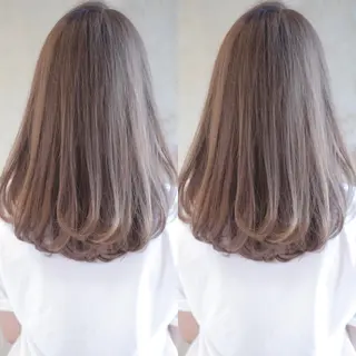 セミロング カラー パーマ Soleria 田中慎一のヘアスタイル