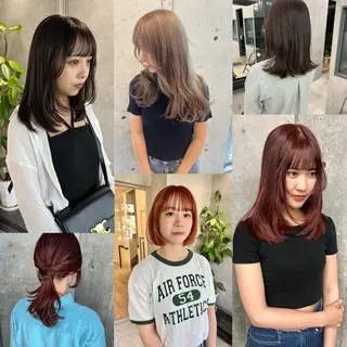 ミディアム カラー パーマ ヘアアレンジ メンズ mana 暖色カラーカットのヘアスタイル