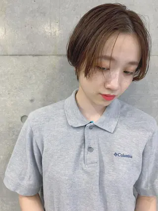 ショート カラー ボブパーマコテ巻き風 パーマNo1深江秀平のヘアスタイル