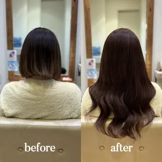 𝐲𝐮𝐮𝐦𝐢 エクステ/ 艶カラーのヘアスタイル