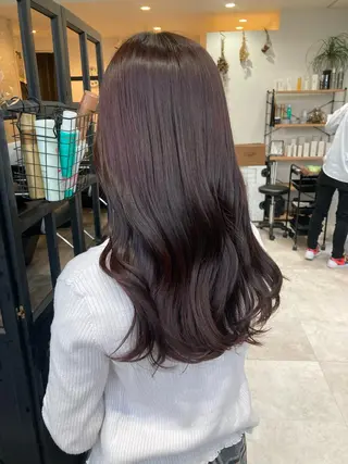 セミロング ✨色持ちの良い艶 カラー✨蟹江真世のヘアスタイル