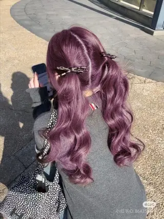 ロング カラー カットパーマモデル 募集🎀SHIONEのヘアスタイル