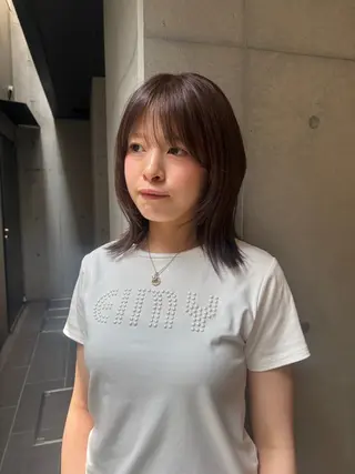 ミディアム カラー 韓国レイヤー/透明感 カラー/RIN🎀のヘアスタイル