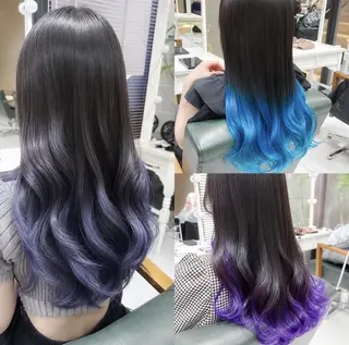 カラー ロング 🪐原宿/ハイトーン /デザインカラー🪐のヘアスタイル
