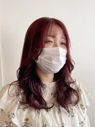 セミロング カラー RIKA韓国ヘア/く びれヘア/上品カラーのヘアスタイル