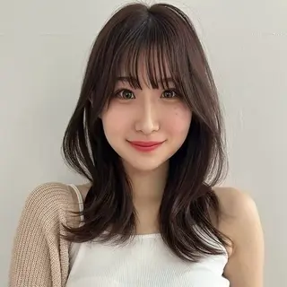 ミディアム sakura/梅田/ 韓国ヘア/束感まつげのヘアスタイル